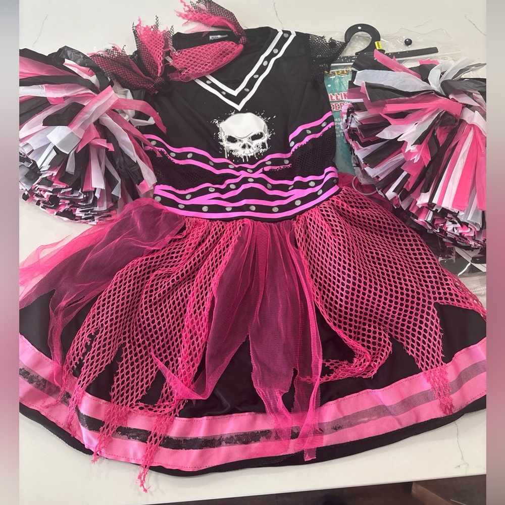 Spirit Chilling Cheerleader Halloween Custom Pink And Black Size M Child 8-10